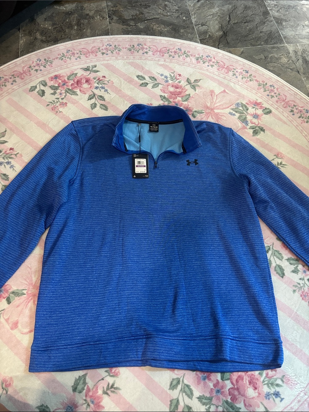 Men’s New Under Armour Men’s Royal Blue Zip-Front Performance Sweater
